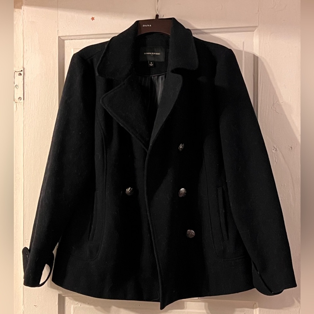 Banana Republic Black Peacoat